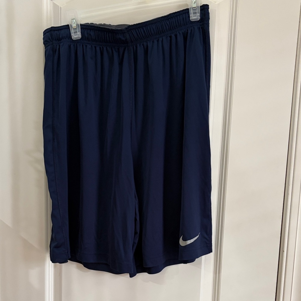 Nike Men’s Dark Navy Athletic Shorts with Reflective Swoosh Size XL